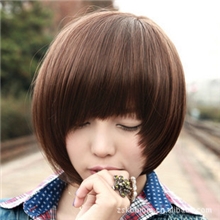 假发女生非主流个性BOBO头蓬松修脸短直发斜刘海可爱实拍