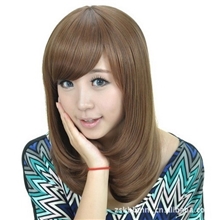 梨花假发女生斜刘海中长微卷蛋卷梨花头气质OL韩版蓬松发套