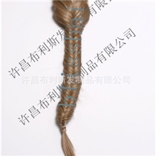 假发新款马尾辫鱼尾辫带卡子扣式哑光高温丝外贸出口假发配件