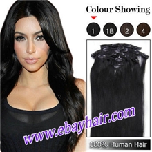 时尚卡子发20英寸51厘米真发夹子发/发片批发假发接发发