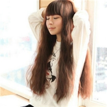 新款玉米烫假发批发女长卷发蓬松jiafa齐刘海发型假发套