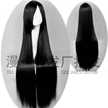 【漫一假发】动漫假发1M一米长直发黑色COS假发万用款小额批发