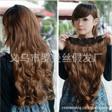 接发片长卷发假发大波浪五夹发片女生浅棕色时尚发片批发