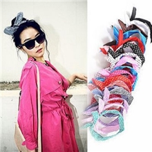 热卖时尚韩国兔耳朵头饰发带多功能百变丝巾式蝴蝶结发箍发带