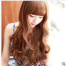 cosplay真人模特韩国出口长卷发假发头套假发批发假发厂家