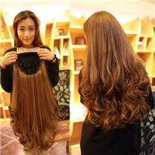 半头套假发女气质卷发微卷半头仿真halfwig3/4wigfall