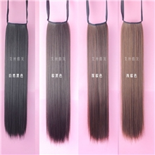 新品直发马尾日韩假发批发直发高温丝马尾发带假发绑式直马尾