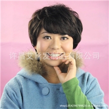 100%真人发中老年女式妈妈假发短发假发女士老年发真发