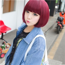 假发女生bobo假发短发蓬松红色bobo头