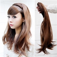 SILVI半头套假发麻花辫发箍半头式假发微卷直发片接发片