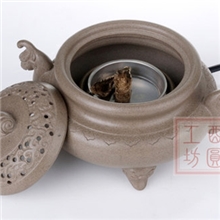 酉圆工坊宜兴紫砂陶瓷电子香炉香道文化熏香礼品套装