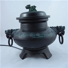 酉圆工坊山东黑陶工艺电子香熏炉纯手工打造的古典香炉工厂