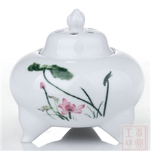 檀香专用台湾手绘荷花电子熏香炉|定时调温