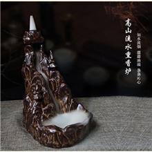瀑布观香熏香炉流水式塔香炉陶瓷香炉倒流式香炉