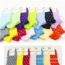 素足珍品圆点女船袜休闲船袜韩国可爱圆点女袜厂家批发E-086