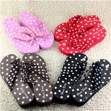 夏季坡跟女士凉拖/新款苹果可爱圆点人字拖/坡跟/沙滩拖女士拖鞋