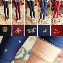 新亲肤羊羔绒抗起球双层保暖裤小猫咪鱼钩爱心连裤袜打底裤批发