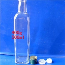 厂家批发高白料透明方型橄榄油瓶橄榄油瓶500ml