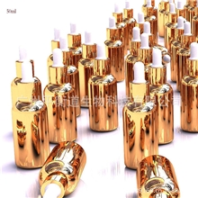 现货厂家供应50ml玻璃精油瓶滴管瓶乳液瓶高档金色精油瓶批发