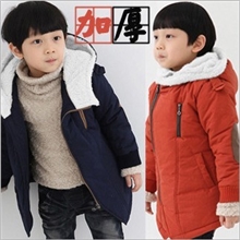 新冬款韩版童装男童加厚加棉风衣外套儿童中长款大衣棉衣843