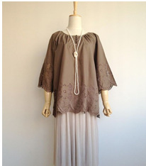 外贸原单日本森女镂空衬衫女蝙蝠九分袖圆领衬衣有大码爆款999