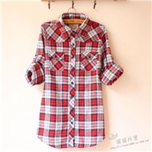 外贸原单百搭经典格子女衬衫长袖打底衬衣5660.25kg