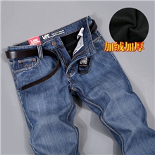 冬季加绒加厚男式韩版修身直筒牛仔裤男士牛仔裤批发TAO3759-1