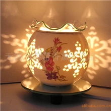 【批发】S10小彩陶镂空香熏灯，陶瓷香薰灯，香薰灯，白炽灯