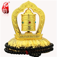 正品红韵太阳能转经轮转经筒汽车摆件高档全合金饰品用品