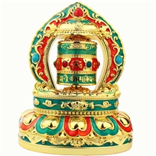德田太阳能转经轮福运轮德田六代普版高档汽车摆件开光转经筒饰品
