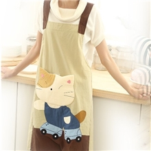 厂家直销韩国可爱卡通滑轮猫咪围裙家居围裙厨房围裙批发