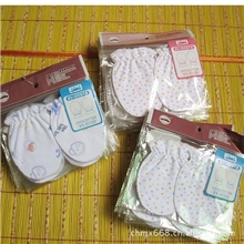 外贸出口婴儿护手套防抓手套100%棉纱布实物拍摄1307