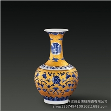 景德镇陶瓷器高档描金手绘花瓶八宝赏瓶现代时尚工艺品摆件