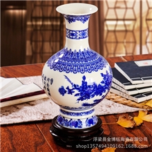 厂家批发象牙瓷手工薄胎赏瓶插花青花瓷花瓶特色装饰摆件