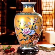 生产供应高档珐琅彩瓷金色罗汉花瓶家居时尚摆件装饰工艺品