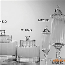 【欣唯嘉】透明玻璃器皿有盖花器城堡造型表面纹理酒店配饰