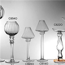 【欣唯嘉】玻璃烛台球形艺术玻璃高脚烛台人工吹制透明