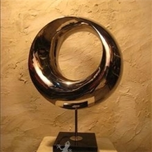 不锈钢圆片雕塑-酒店金属工艺品-镜面不锈钢雕塑-钢艺品