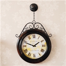 欧式复古时钟家居田园静音卧室挂钟时尚创意客厅装饰钟表