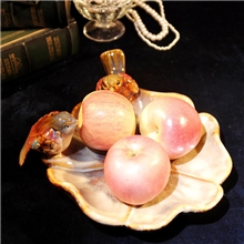 一对小鸟盘子窑变陶瓷手工艺品新房家居装饰水果盘瓜子盘香皂盒