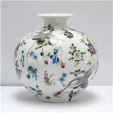 景德镇陶瓷器珐琅彩赏瓶花瓶花插夜光瓷装饰摆件