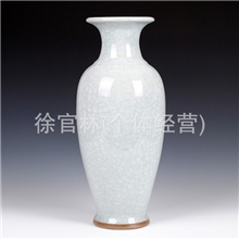 景德镇陶瓷花瓶钧瓷仿古官窑冰片裂纹釉装饰工艺品客厅摆件礼品
