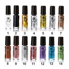 正品韩国BK指甲油批发BK拉线笔批发拉线点花笔14色5ml