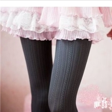 秋冬款八字麻花竖条纹显瘦连裤袜子日本原单打底裤袜女袜子批发