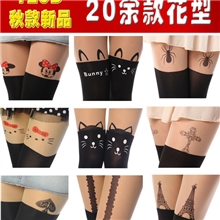 加厚假拼接丝袜假高筒连裤袜打底裤厂家直销