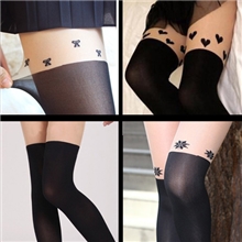 新款拼接丝袜高筒袜假两件打底裤防脱丝连裤袜厂家直销