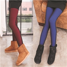 韩版冬季加厚双层保暖打底裤炫彩立体荧光竖条九分踩脚裤女批发