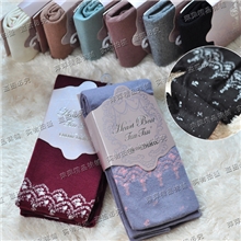 日本TSUTSU秋冬新款棉毛混纺假大腿袜小花款连裤袜8色132