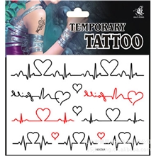 防水心电图纹身贴纸潮款多图情侣纹身贴HSC054