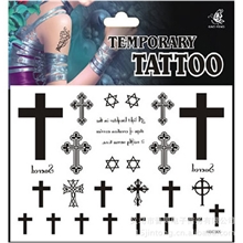 防水纹身贴纸十字架星星字母纹身贴小图HSC005